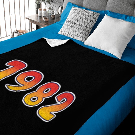 1982 Happiness Year In Orange - Yellow Design Baby Blankets