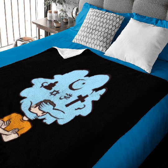 Atheist Atheism Anti Religion Securalism God Sucks Baby Blankets