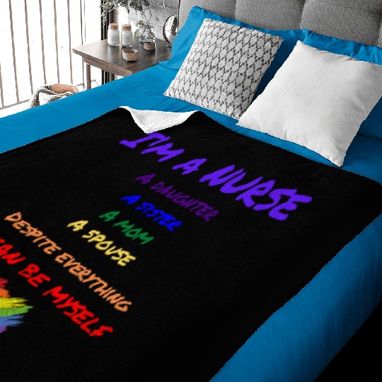 Rainbow Nurse Baby Blankets