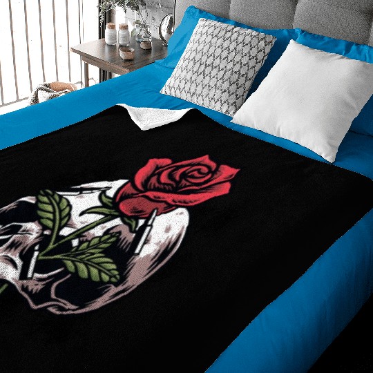 Bullets and Skull Roses Aesthetic Dripping Pattern Baby Blankets