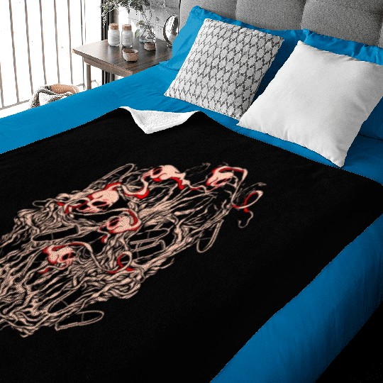 Bullets and Skull Roses Aesthetic Dripping Pattern Baby Blankets