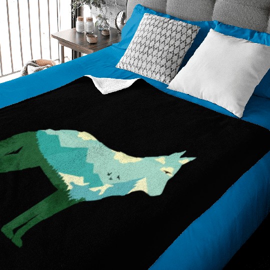 Mountain Wolf Baby Blankets
