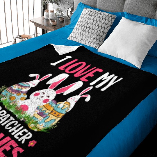 I Love My Dispatcher Bunnies Easter Day Funny Baby Blankets