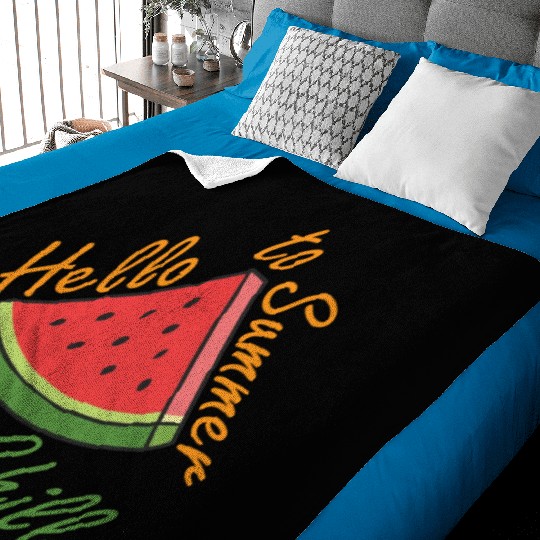 Say Hello to Summer watermelon Design for summer Baby Blankets