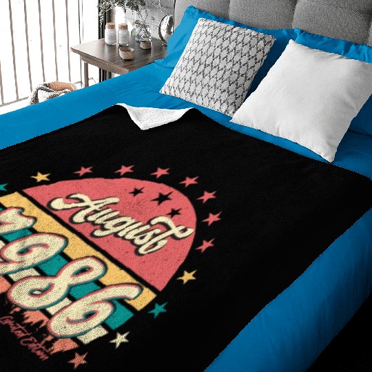 Birthday Greeting 1986 August Baby Blankets