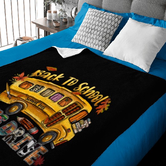 Back To School Bus Drive Baby Blankets