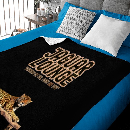JAGUAR LOUNGE "Drinks On Us, Food On You" FUNNY Baby Blankets