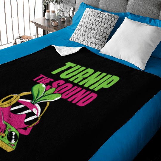 Music Turnip Party Music Lover Vegetable Baby Blankets