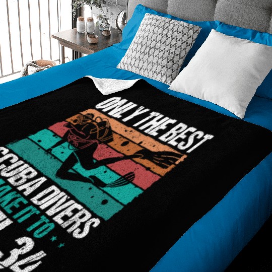 34 Scuba Diving Level 34 Year Diver Snorkeling Baby Blankets