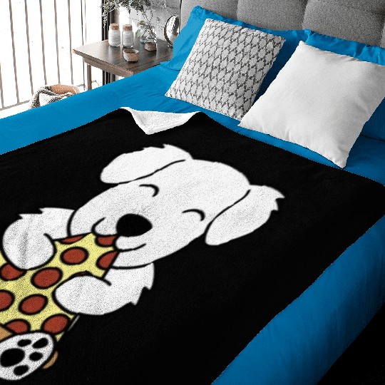 Great Pyrenees Pizza Lover Baby Blankets