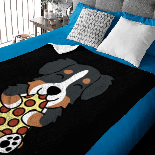 Bernese Mountain Dog Pizza Lover Baby Blankets