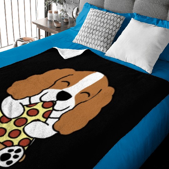 Cavalier King Charles Spaniel Pizza Lover Baby Blankets