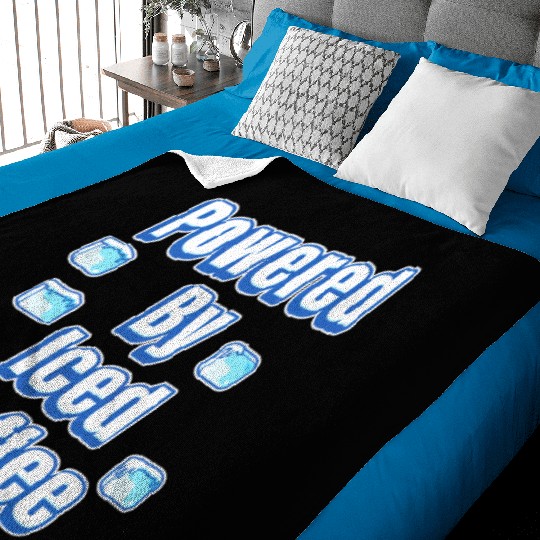 Powered By Iced Coffee Baby Blankets