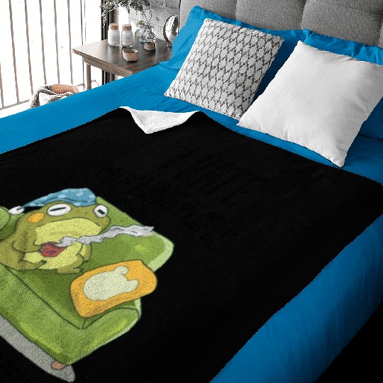 Toad Frog Drinking Coffee I Hate Morning People Baby Blankets