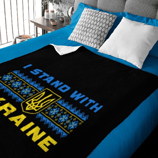 I STAND WITH UKRAINE BLUE-YELLOW Baby Blankets