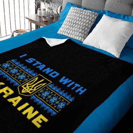I STAND WITH UKRAINE BLUE-YELLOW Baby Blankets