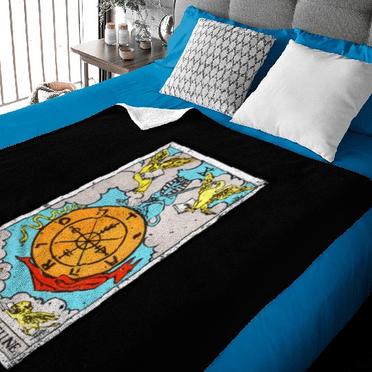Fortune The Wheel Tarot Card Baby Blankets Vintage Design