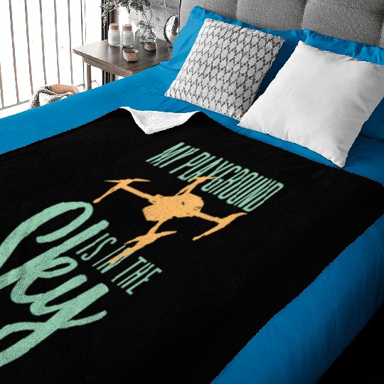 My Playground Is My Sky Drone Pilot Quadcopter Baby Blankets