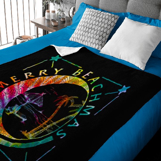 Coastal Beach Christmas In July Baby Blankets, Merry