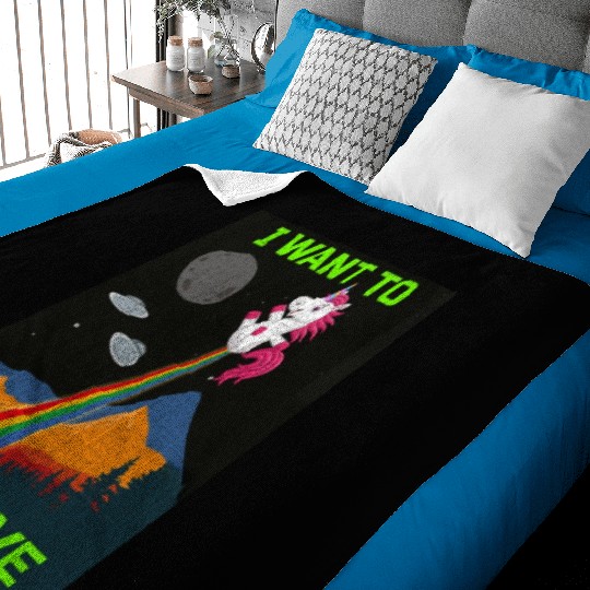 Unicorn "I Want To Believe" UAP Outfit Alien Ufo Baby Blankets