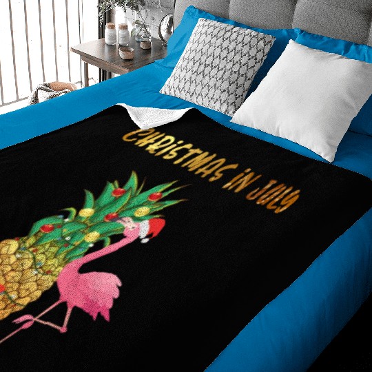 Christmas In July Pineapple Xmas Tree Lights Baby Blankets