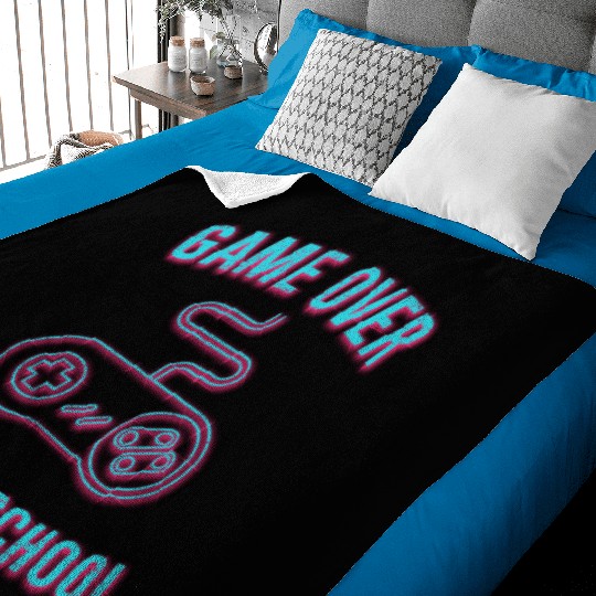 Game Over Back To School Baby Blankets