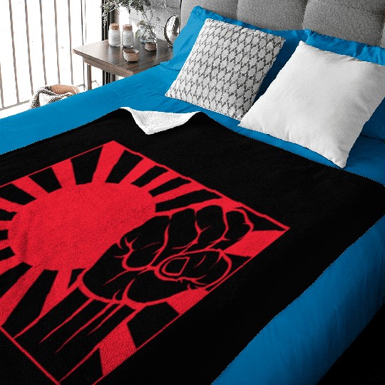 Japanese naval ensign and fist Baby Blankets