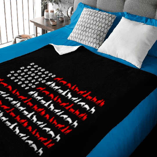 German Shepherd US FLAG Baby Blankets