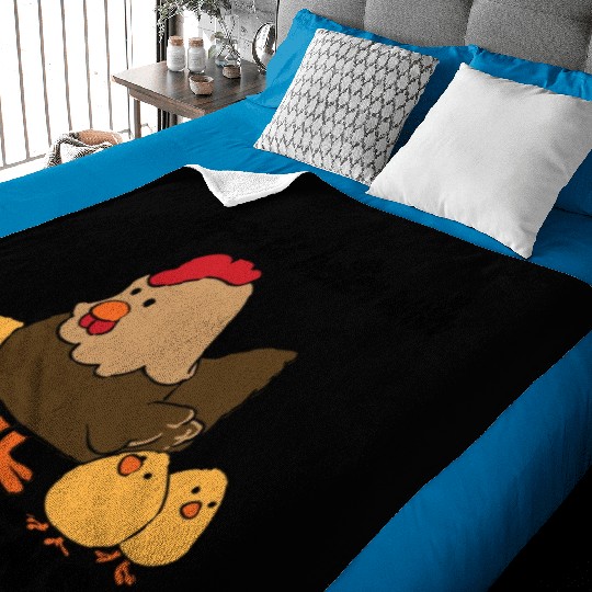 Life Is Better with Chickens Cartoon Funny Hen Baby Blankets