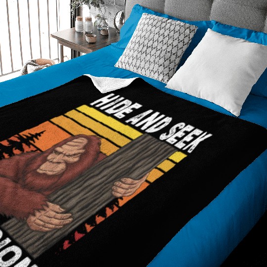 Bigfoot Hide And Seek Champion Funny Sasquatch Baby Blankets