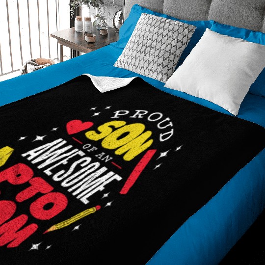 Son of an awesome Pto Mom Son of an awesome Pto Mo Baby Blankets