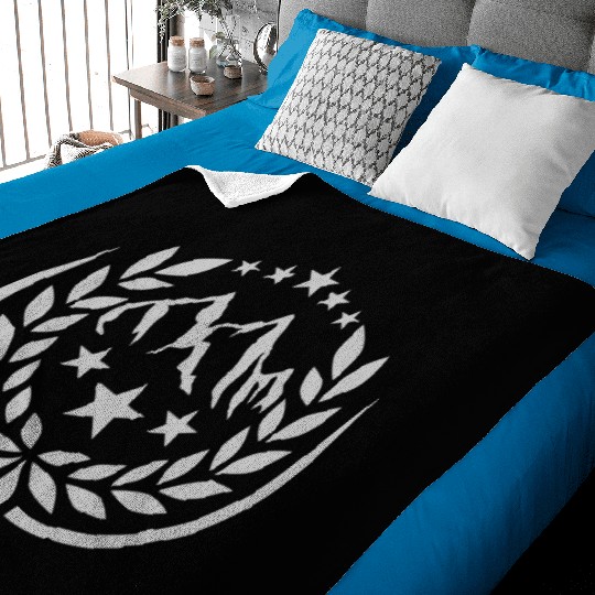 Stars laurel wreath mountains Baby Blankets