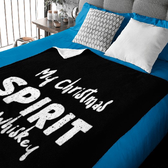 My Christmas Spirit Is Whiskey Baby Blankets