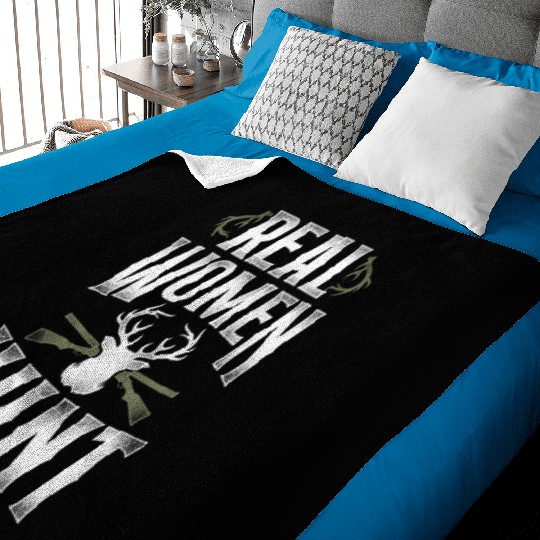 Buck Deer Hunting Hunter Girl Baby Blankets