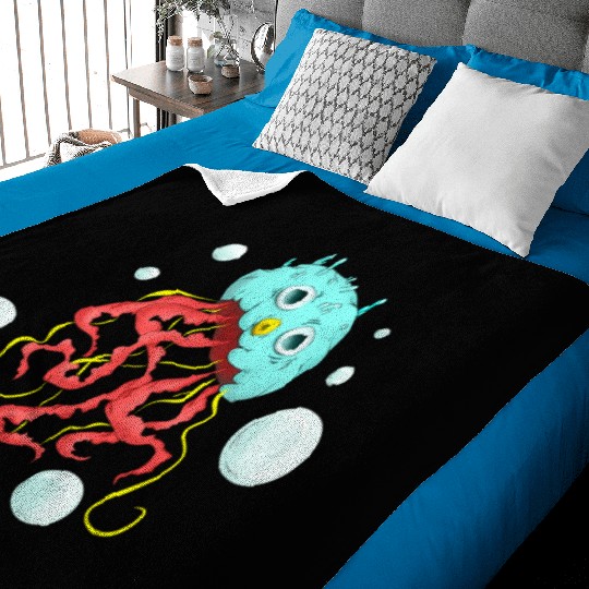Amazing Jellyfish swimming underwater Baby Blankets