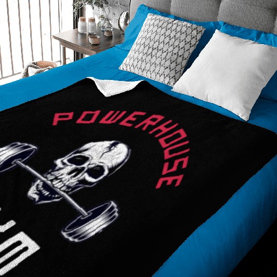Powerhouse Gym - Bodybuilding Workout Saying Baby Blankets