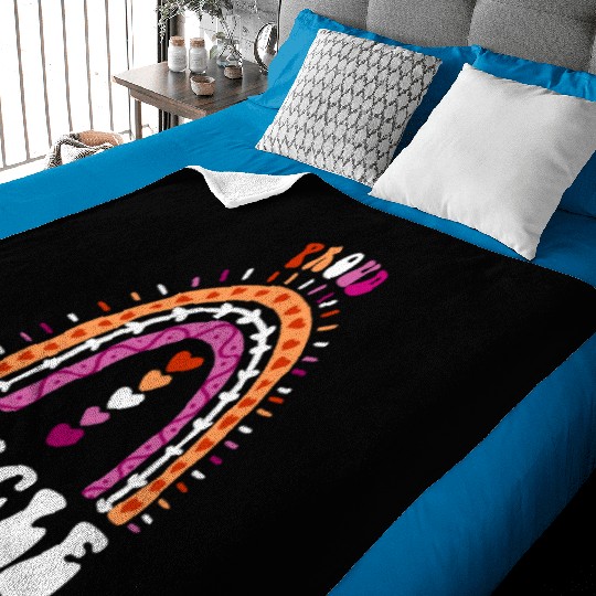 Proud Uncle Lesbian Pride Boho Rainbow Baby Blankets