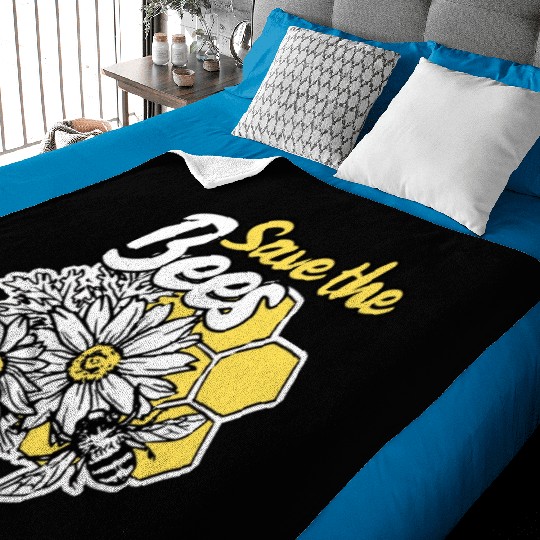 Save the bee honey bee gift idea environmental pro Baby Blankets