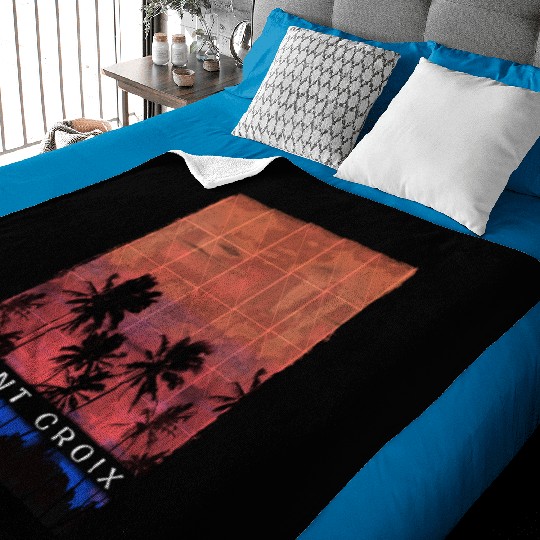 Saint Croix Caribbean Vacation Souvenir Palm Tree Baby Blankets