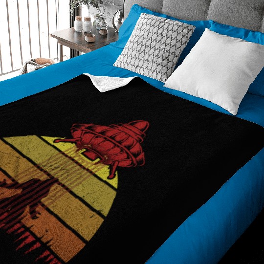 Bigfoot UFO Alien Forest Fantasy Baby Blankets