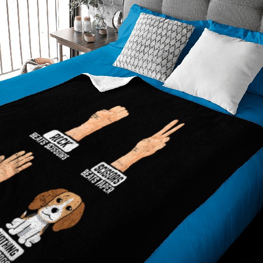 Rock Paper Scissors Dogs Funny Dog Lovers Pet Dog Baby Blankets