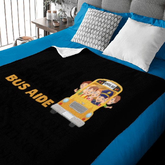 im a school bus aide Funny Back to School Baby Blankets