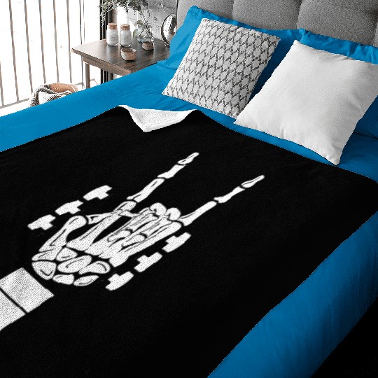 Metal Producer Skeleton Hand Guitar Baby Blankets
