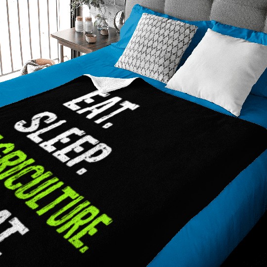 Eat Sleep Agriculture Repeat - Farmer Farming Baby Blankets