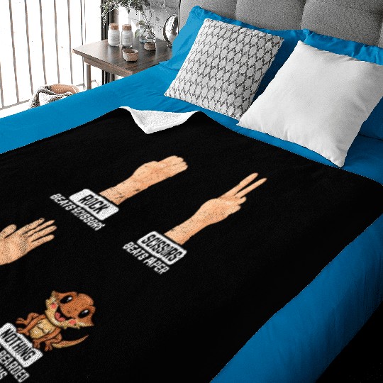 Rock Paper Scissors Nothing Beats Bearded Dragons Baby Blankets