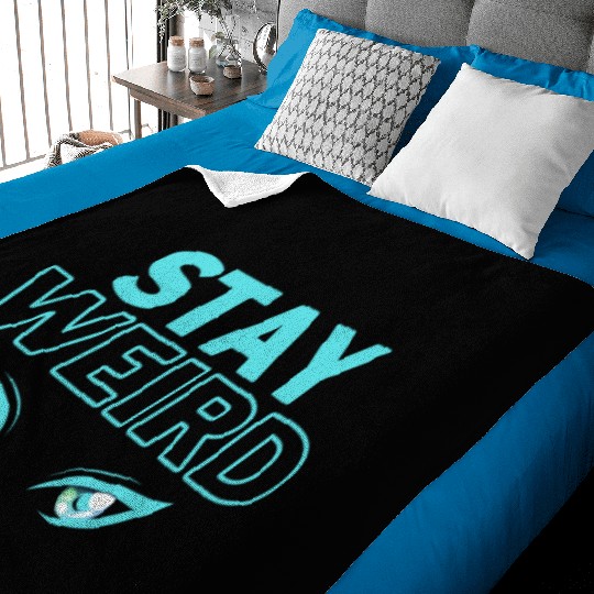 stay weird teal blue Baby Blankets