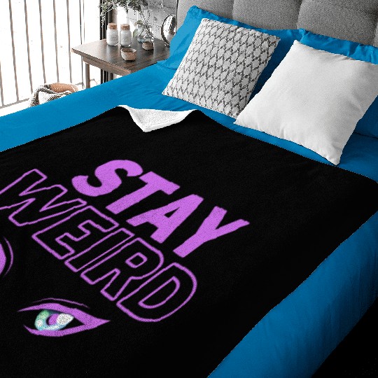 stay weird purple eyes Baby Blankets