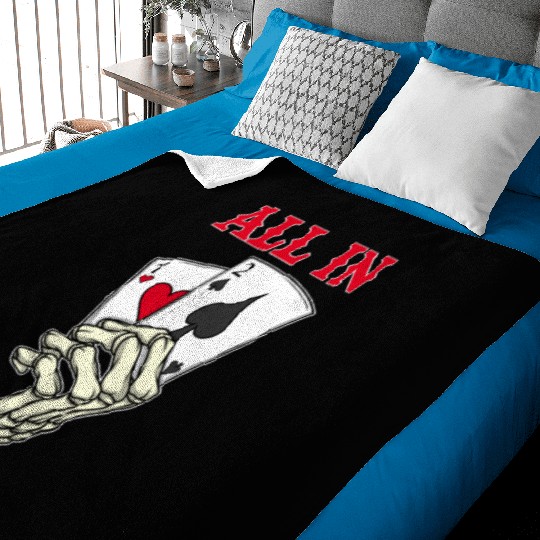 Poker Player Poker Cards 7 2 Skeleton Hand Poker Baby Blankets