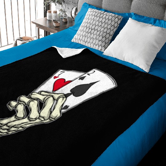 Poker Player Poker Cards 7 2 Skeleton Hand Poker Baby Blankets