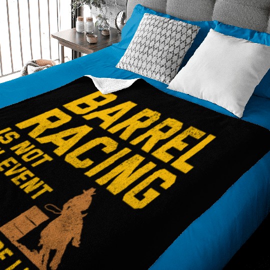 Barrel Racer Rodeo Racing Horse Riding Race Funny Baby Blankets